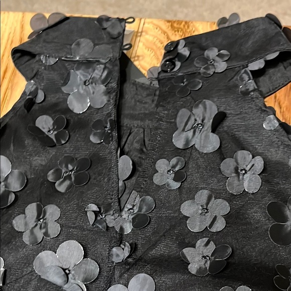 Black Sleeveless Halter Mini Dress with floral NWT - Picture 12 of 12